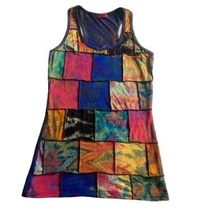 Tie dye patch work tank